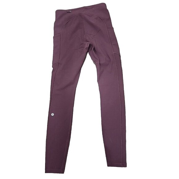 Lululemon Leggings Speed Up Tight Dark Adobe/Maroon Full On Luxtreme Women's 4 - Picture 3 of 8
